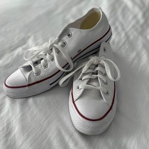 White low top converse all stars - size 8.5